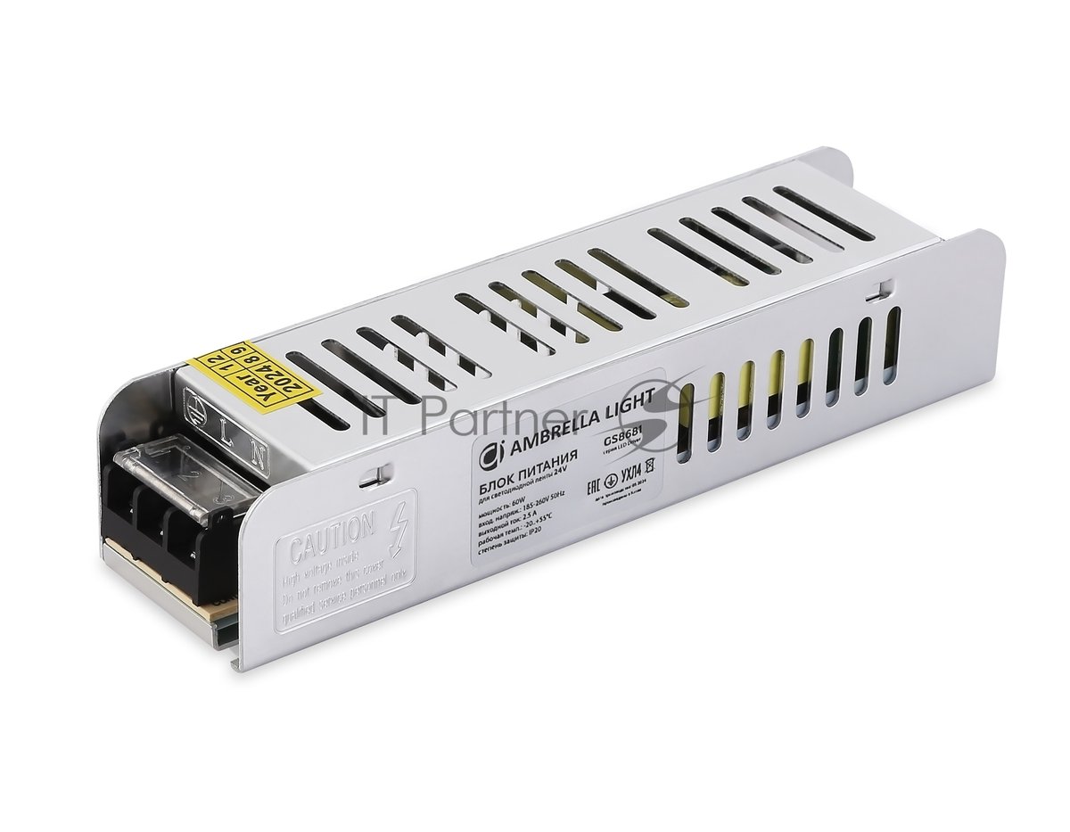 Блок питания 24V 60W 2.5A IP20 185-260V EMC 160*40*32