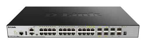 Коммутатор/ Managed L3 Stackable Switch 20x1000Base-T PoE, 4x10GBase-X SFP+, 4xCombo 1000Base-T PoE/SFP, PoE Budget 370W (740W with DPS-700), Surge 6KV, CLI, 1000Base-T Management, RJ45 Console, mini-USB Console, USB, RPS, Alarm RJ-45, Dying Gasp, Standard Image F/W