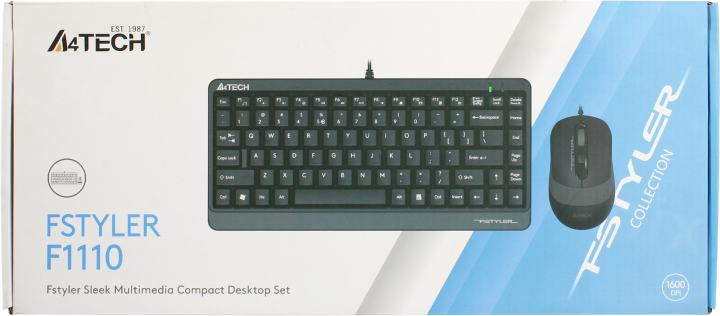 A4Tech Fstyler F1110 Grey (Кл-ра,  USB,+Мышь,4кн, Roll, USB)