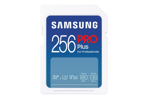 Карта памяти 256Gb SDXC Samsung PRO PLUS Class 10 UHS-I U3 V30 A2 (MB-SD256S/EU)