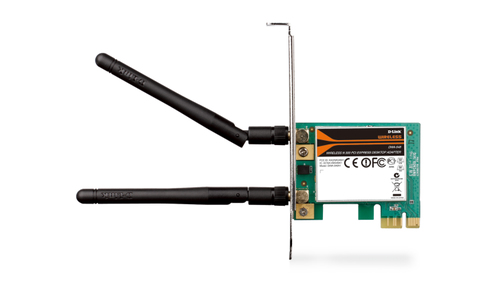 D-Link <DWA-548 /B1A> Wireless N 300 PCI-E x1 Desktop Adapter  (802.11g/n, 300Mbps, 2x2dBi)