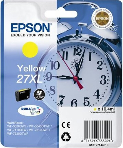 Epson C13T27144020, картридж желтый увеличенный, № 27XL