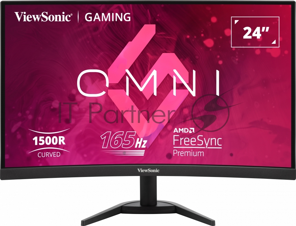 Монитор 23.6" Viewsonic VX2468-PC-MHD VA 1920x1080, 165 Гц, 1 мс, 16:9, 250 кд/м2, 2xHDMI, 1xDP, выход на наушники, изогнутый, черный