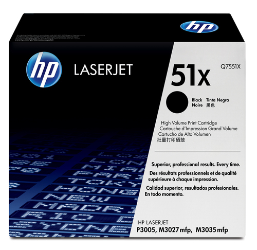 <009799> Картридж лазерный HP 51X (Q7551X) для HP LJ P3005/M3027mfp/M3035mfp, экономичный, 13000 стр. черный [Q7551X]