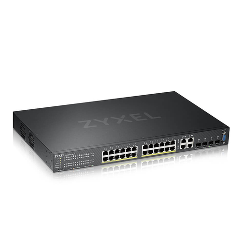 Коммутатор L2 PoE+ Zyxel NebulaFlex Pro GS2220-28HP, rack 19", 24xGE PoE+, 4xCombo (SFP/RJ-45), бюджет 375 Вт