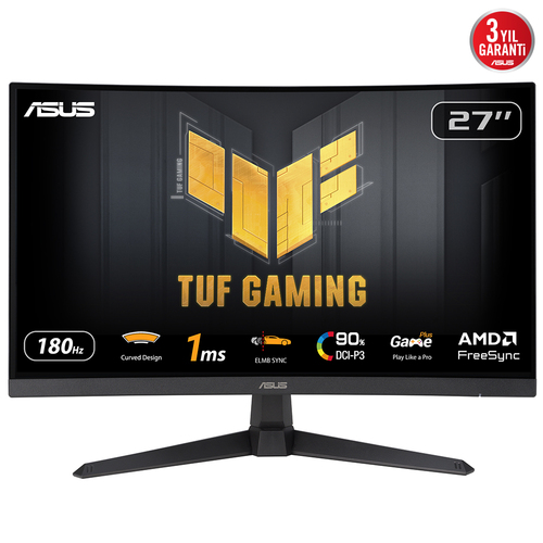 Монитор 27" Asus TUF Gaming VG27VQ3B черный, VA LED, 16:9, 1920x1080, 250 cd/m?, 178°/178°, 180Hz, DVI, HDMI, DP, матовая, FreeSync, FHD