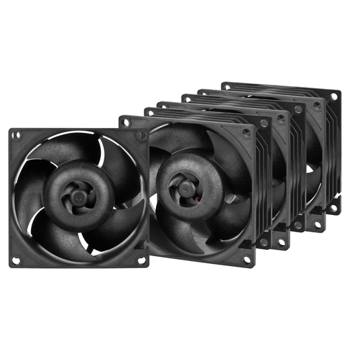 Корпусный вентилятор Arctic - S8038-10K (4 Pack), 80 мм, 4-pin, 10000rpm, цвет чёрный, ACFAN00291A