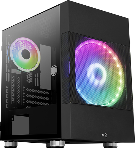 Корпус AeroCool Atomic-G-BK-v1, mATX, Mini-Tower, черный, Без БП (4710562755893)