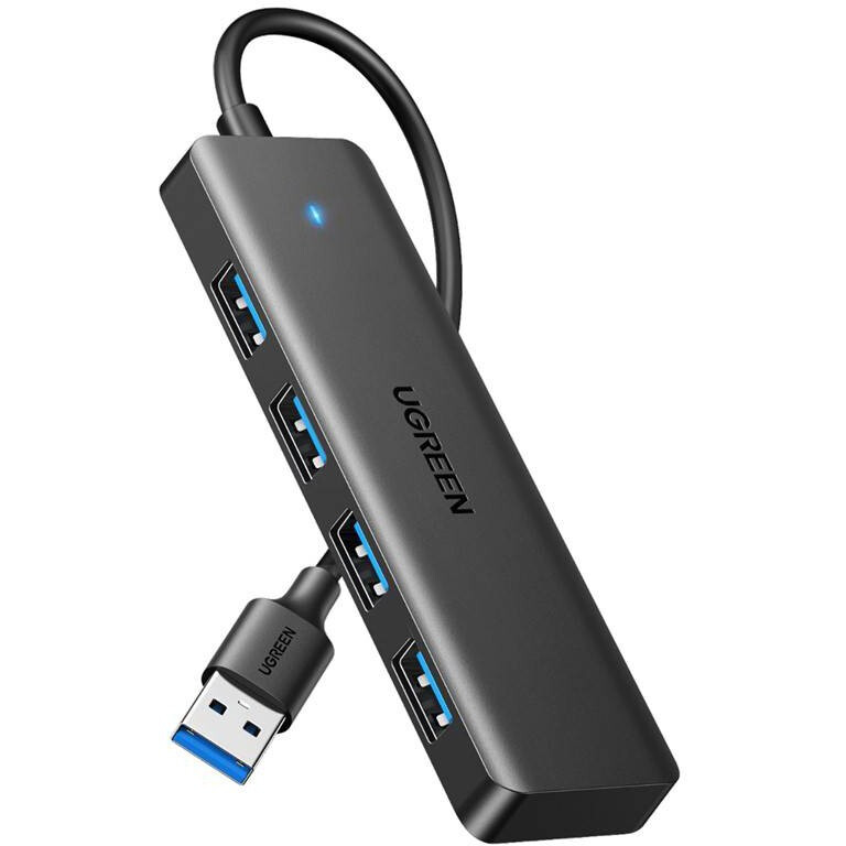 UGREEN CM219 (25851) 4-Port USB-A 3.0 Hub. Цвет: черный