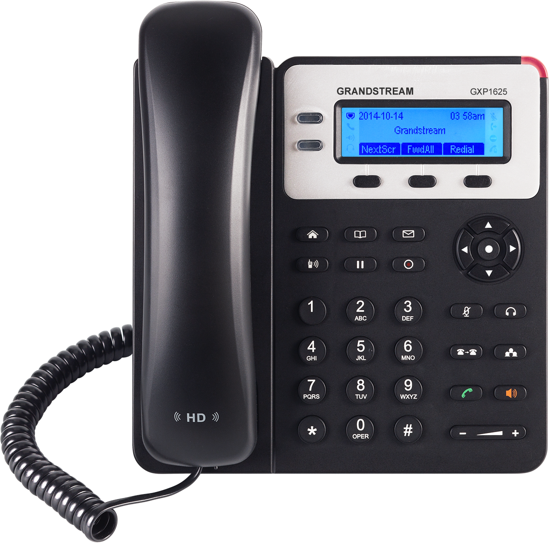 Grandstream GXP1625 - IP телефон. 2 SIP аккаунта, 2 линии, есть подсветка экрана, PoE
