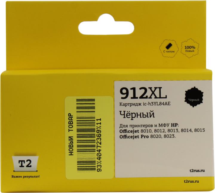 IC-H3YL84AE Картридж T2 №912XL для HP Officejet 8010/8012/8013/8014/8015/Officejet Pro 8020/8023 (825стр.), черный, с чипом