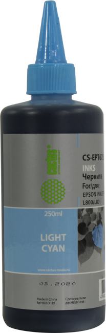 Чернила CACTUS - EPT6735-250 T6735, Струйный, Светло-голубой, 250мл, аналог Epson T6735, CS-EPT6735-250