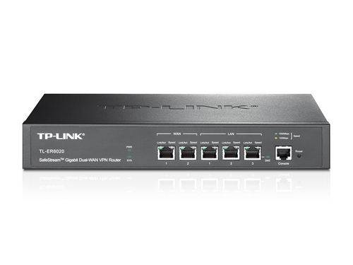 TP-Link TL-ER6020 SafeStream™ Gigabit Dual-WAN VPN Router,2 Gigabit WAN ports+2 Gigabit LAN ports+1 Gigabit LAN/DMZ port, up to 50 IPsec VPN Tunnels, 16 PPTP VPN tunnels and 16 L2TP VPN tunnels, Intel