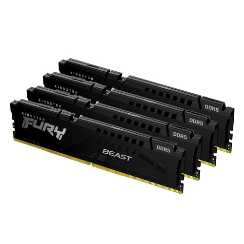 Память DDR5 4x16GB 5200MHz Kingston KF552C40BBK4-64 Fury Beast Black RTL Gaming PC5-41600 CL40 DIMM 288-pin 1.25В kit single rank с радиатором Ret