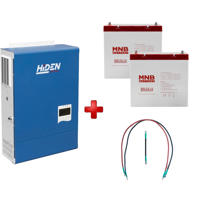 Комплект ИБП Hiden Control HS35-3024M+ 2 АКБ  MNB 250-12 + 2 перемычки 25 на 100+1 перемычка 25 на 25