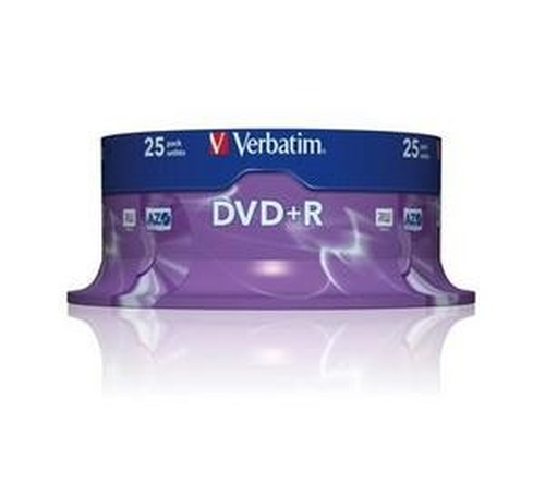 <001637> Диск DVD+R 4,7Gb Verbatim 16x Cake Box (25шт.) [43500/43733]