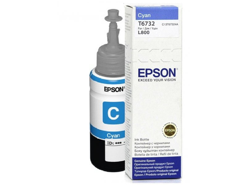 Чернила Epson 673, 70мл, голубой, оригинальные для Epson L800/L805/L810/L850/L1800 (C13T67324A/C13T673298)