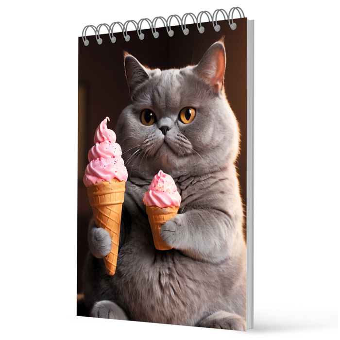 Блокнот 60л. А7 Эксмо Котик, клетка, гребень