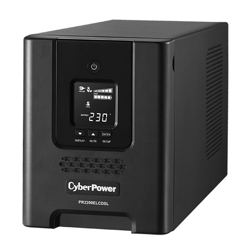 ИБП CyberPower PR2200ELCDSL, Line-Interactive, 2200VA/1980W, 8 IEC-320 С13, 1 IEC C19 розеток, USB&Serial, SNMPslot, LCD дисплей, Black, 0.5х0.6х0.3м., 28.4кг., замена для АРС SMC2000I, SMC2000I-RS и SMT2200I/ UPS Line-Interactive CyberPower PR2200ELCDSL 2200VA/1980W USB/RS-232/EPO/SNMPslot (8 IEC С13, 1 IEC C19), replacement АРС SMC2000I, SMC2000I-RS and SMT2200I