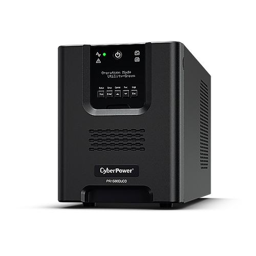ИБП CyberPower PR1500ELCD, Line-Interactive, 1500VA/1350W, 8 IEC-320 С13 розеток, USB&Serial, SNMPslot, LCD дисплей, Black, 0.5х0.3х0.35м., 28.3кг./ UPS Line-Interactive CyberPower PR1500ELCD 1500VA/1350W USB/RS-232/EPO/SNMPslot (8 IEC С13)