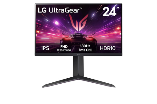 Монитор 23.8" LG UltraWide 24GS65F-B черный (IPS, 1920x1080, 300 cd/m?, 180 Гц, 178°/178°, HDMI, DisplayPort, G-Sync, FreeSync, регулировка высоты) 24GS65F-B.ARUZ