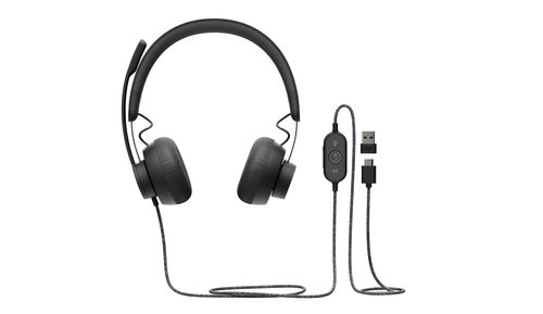 Наушники Logitech - Zone Wired Teams, Стерео, USB, проводной, 20 Гц - 16 кГц, 100 Гц - 16 кГц, цвет чёрный, 981-000870