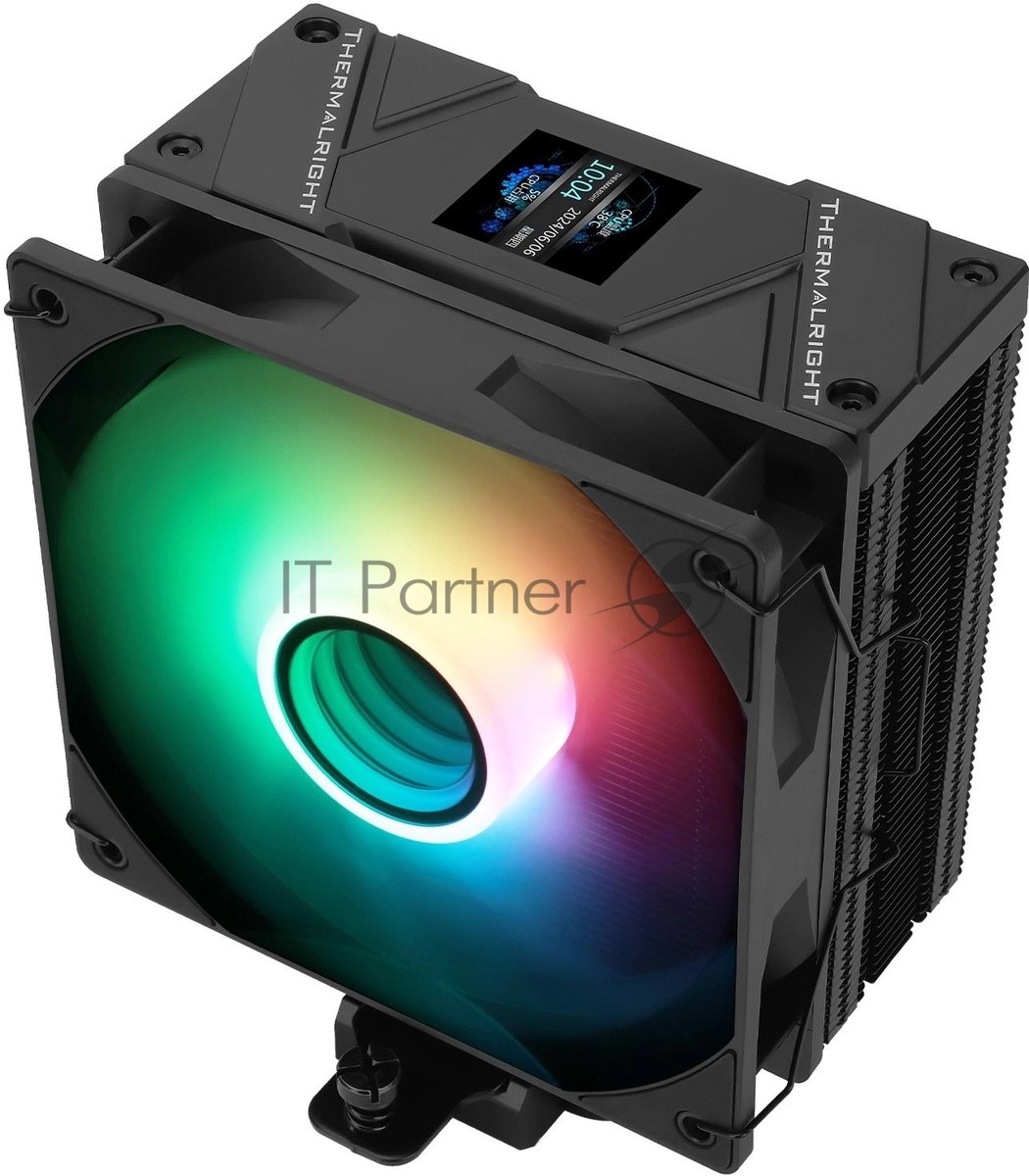 Устройство охлаждения(кулер) Thermalright Assassin Spirit 120 Vision ARGb Soc-AM5/AM4/1200/1700/1851 черный 4-pin 27dB Al+Cu LCD Ret (AS120-VISION-BL-ARGb)