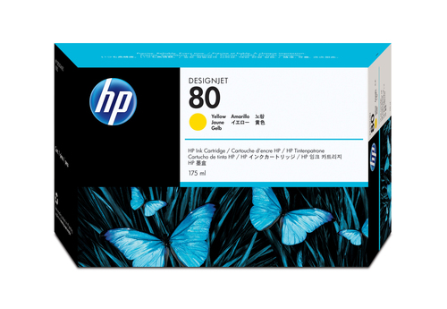 Картридж HP 80 Yellow для Designjet 1050c/c plus/1055cm/cm plus 175-ml ( C4873A )