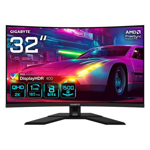 Монитор 31.5" GIGABYTE M32QC-EK VA 2560x1440, 170 Гц, 1 мс, 16:9, 350 кд/м², 2xHDMI, 1xDP, 1xUSB-C, 2xUSB, 1x3.5 мм, изогнутый R1500, черный