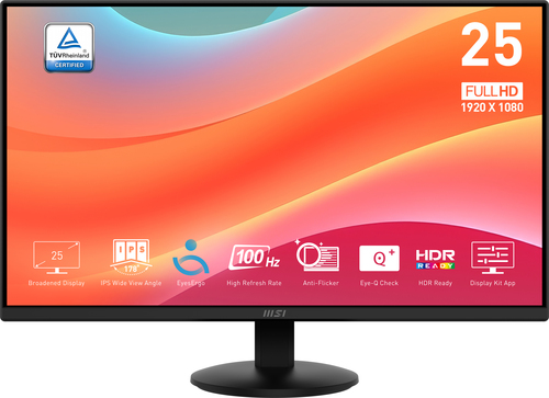 MICROSTAR MSI PRO 24.5" MP252L {IPS 1920x1080 100Hz 4ms 250cd HDMI  DisplayPort Tilt External}