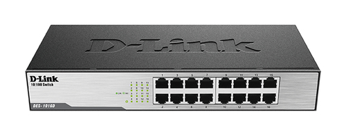 D-Link DES-1016D/H1A Неуправляемый коммутатор с 16 портами 10/100Base-TX, функцией энергосбережения и поддержкой QoS
