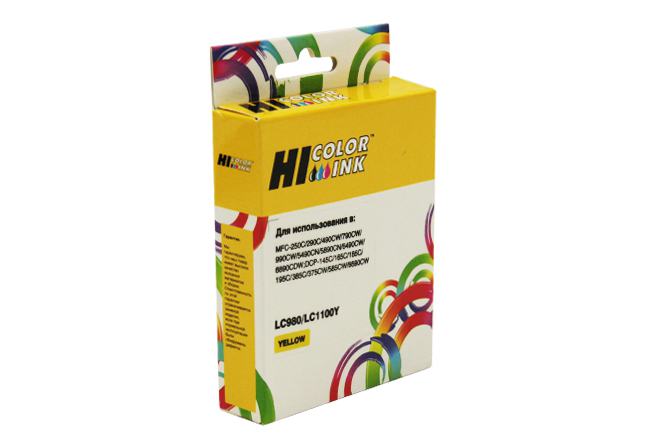 Картридж Hi-Black (HB-LC1100Y/LC980Y) для  Brother DCP-145C/195C/MFC-165C/MFC-250C, Y