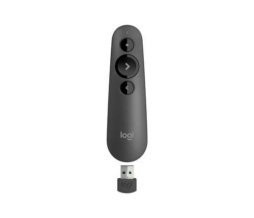 Презентер Logitech R500s Graphite черный, Bluetooth + 2.4 GHz, USB-ресивер , 3 программируемых кнопки, лазерная указка  (090828)