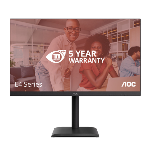 Монитор 27" AOC U27E4CV IPS 3840x2160, 60 Гц, 4 мс, 16:9, 400 кд/м², 2xHDMI 2.0, DP 1.4, DP Out, USB-C (90 Вт), USB Hub (4x USB 3.2), RJ45, 3.5 Jack, динамики (2x2 Вт), HDR Ready, Adaptive-Sync, VESA 100x100, черный