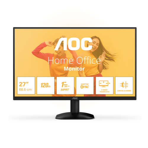 27B35HM/01 - Монитор жидкокристаллический AOC 27B35HM/01  LCD 27'' 16:9 1920х1080(FHD) VA, 100 Hz, 300 cd/m2, H178°/V178°, 3000:1, 16.7M, 1-4ms, HDMI, VGA, черный
