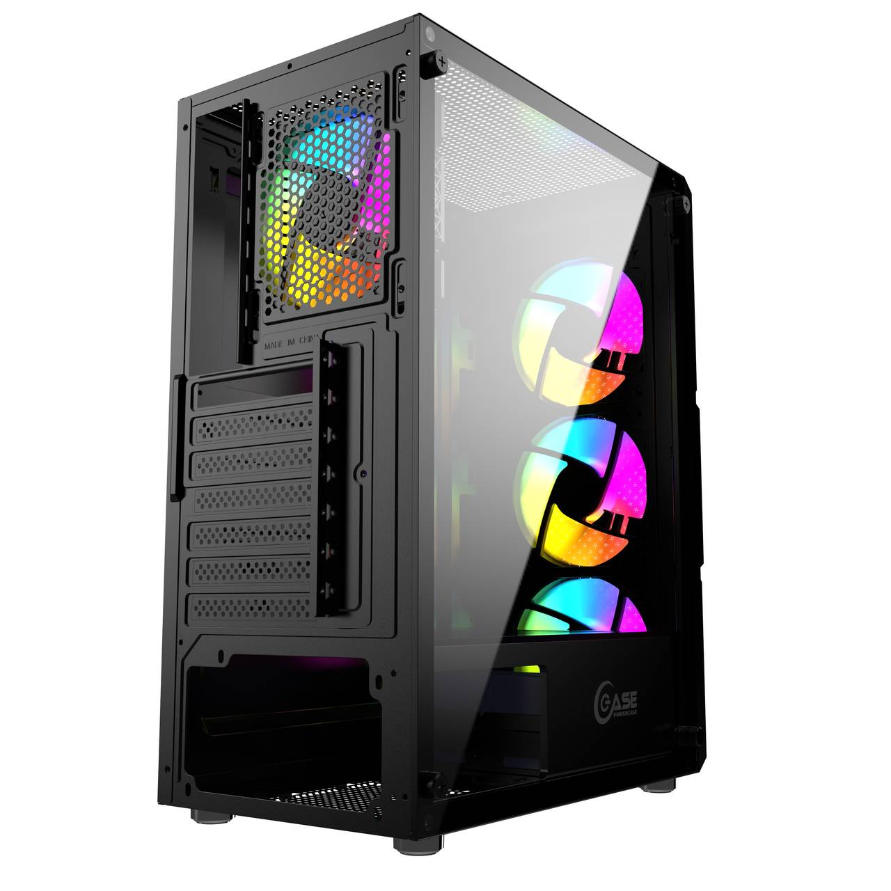Powercase Mistral T4B, Tempered Glass, 4x 120mm 5-color fan, чёрный, ATX