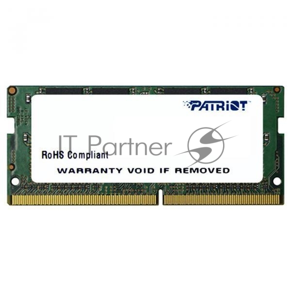 Оперативная память Patriot Signature, DDR4, 4GB (1x4 GB), 2400 MHz, CL17, SO-DIMM