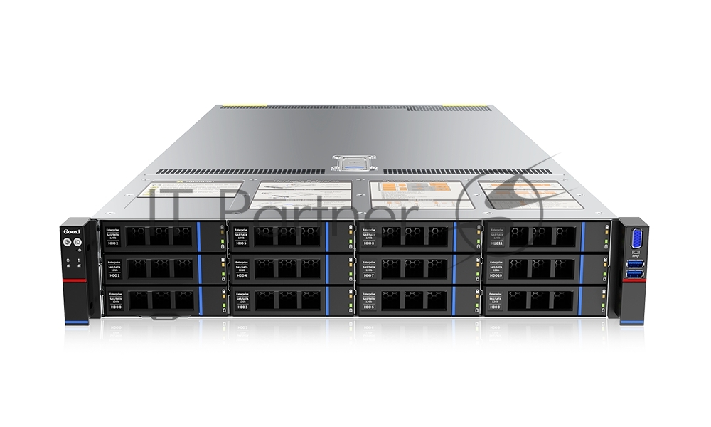 Серверная платформа Gooxi SL201-D12R-G5 2u-12bay platform based on Gen 6 with direct backplane; TDP=350W; 32*DDR5 DIMM Slots; rear2*2.5"" NVME module; 2*PCIe5.0x16+4*PCIe5.0x8; 1600w 1+1 PSU; Rail kits EU cables