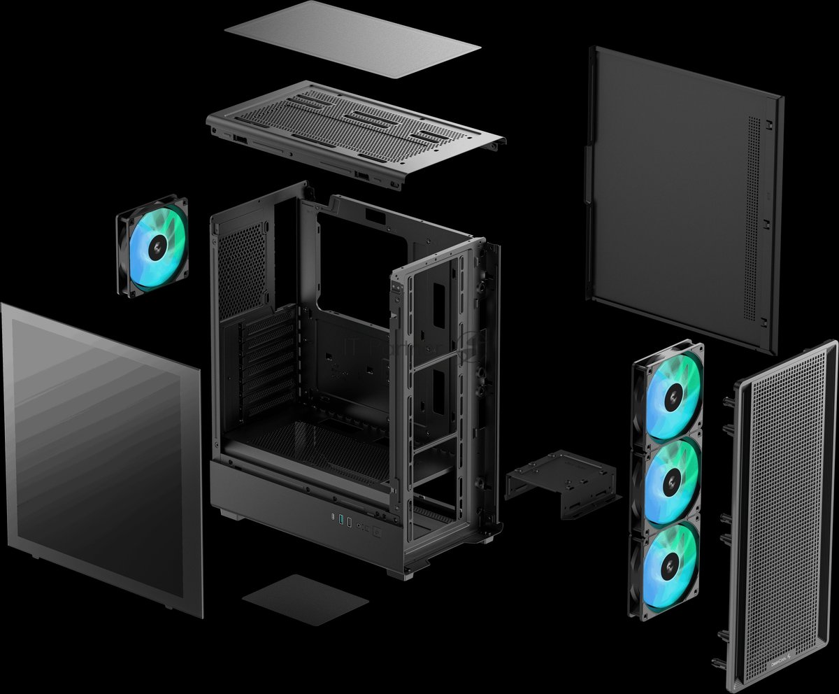 Корпус DeepCool CC550 4F, Midi-Tower, чёрный, 4 x 120 мм