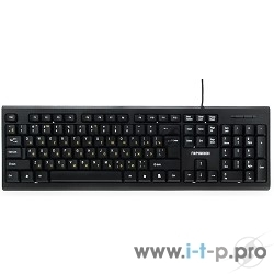 Клавиатура проводная Гарнизон GK-120, USB, черный, поверхность- карбон