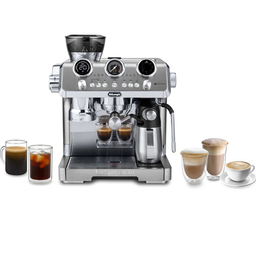 Кофеварка рожковая Delonghi La Specialista Maestro EC9885.M серебристый [используемый кофе - зерновой, молотый,  1600  Вт
