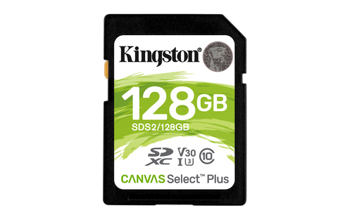 SecureDigital 128Gb Kingston SDS2/128GB {SDXC Class 10 UHS-I U3 Canvas Select Plus}