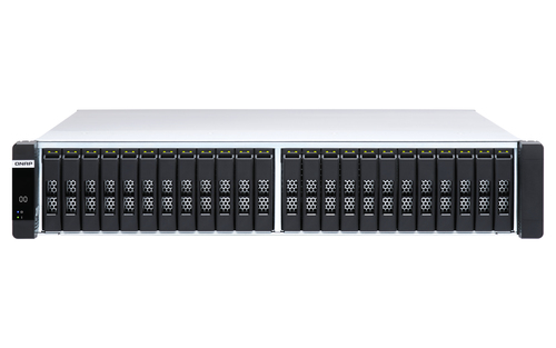 Сетевое хранилище без дисков/ Enterprise QNAP ES2486dc-2142IT-96G NAS two controllers, 24 2.5 "SAS 12/6 Gb / s bays, rack-mount, 2 power supplies. Intel Xeon D-2142IT, 48 GB DDR4 on each controller. RAIL KIT included.