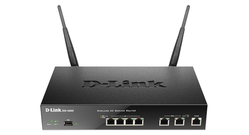 D-Link <DSR-500AC> Gigabit Wireless AC VPN Router (4UTP 1000Mbps,802.11a/g/n/ac,  2WAN, USB2.0, 867Mbps,2x2dBi)