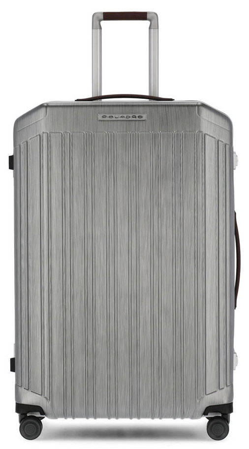 PIQUADRO Чемодан PQ LM  51x75x28см 89л. 5.59кг. поликарбонат/натур.кожа темно-серый