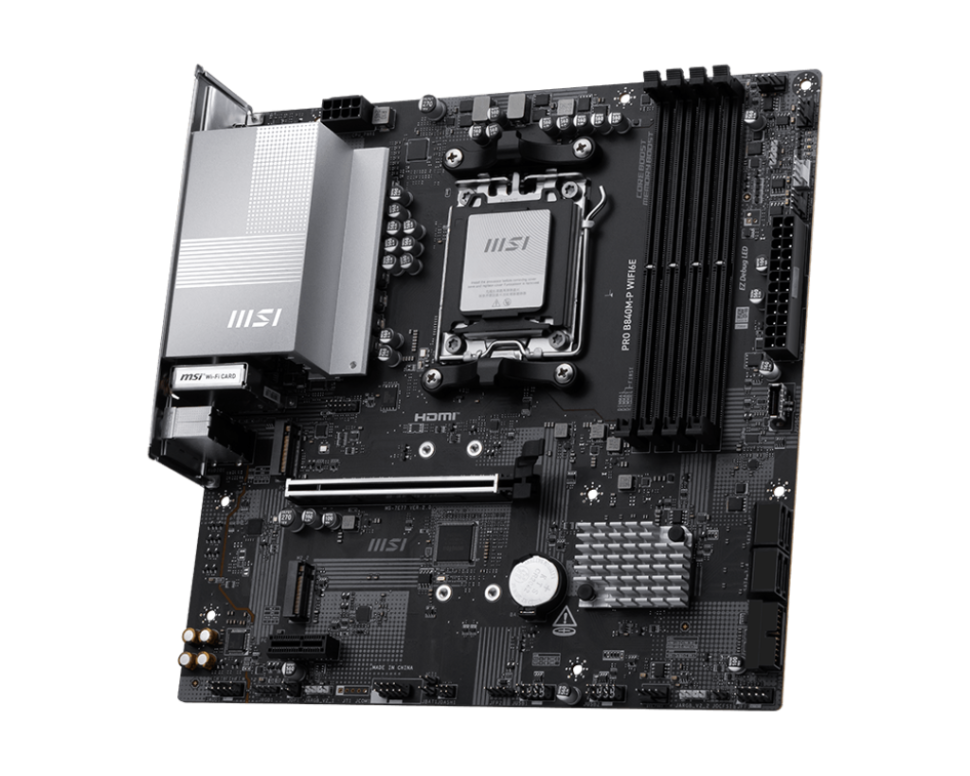 MSI PRO B840-P WIFI ,B840,AM5,4DDR5,5PCI-Ex16,2M.2,4SATA3,2USB10G(1A+1C)