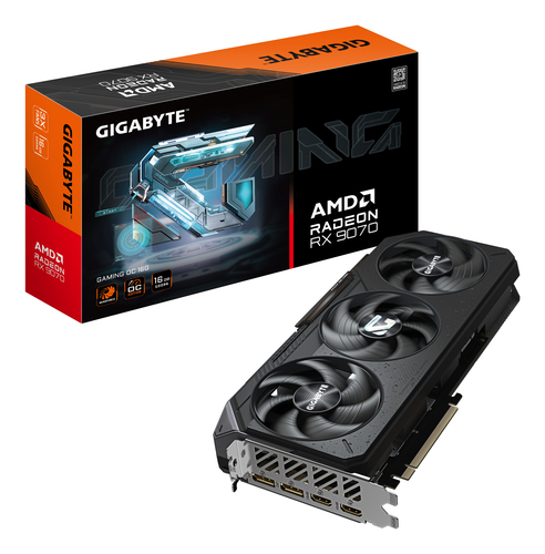 Видеокарта Gigabyte AMD Radeon RX 9070 GAMING OC, PCIe 5.0 16Gb GDDR6, 256 bit, 3 x DisplayPort, HDM, GPU 2070 MHz (GV-R9070GAMING OC-16GD)