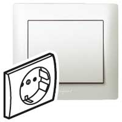 Legrand 771521 G.Life Лиц. панель д/роз. 2К+З с  защ. шт., pearl