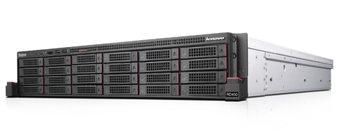Сервер Lenovo ThinkServer RD450: 70DE0004EA Intel® Xeon E5-2620 V3/6C/85W/2.40GHz/15MB/8.00GT/DDR4-1866/HT/Turbo, 8 GB DDR4-2133MHz (1Rx4) RDIMM, 24x2.5" HS, 0,1,5,6,10,50,60, 750W Platinum PSU, 1 Year War