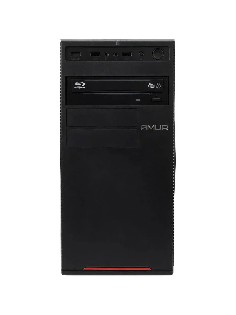 Системный блок Amur Нарвал B7I21 MT, Intel Core i5-12400/16 ГБ DDR5/512 ГБ SSD/Intel UHD Graphics/Без ОС/Клавиатура, мышь, черный (2147008)
